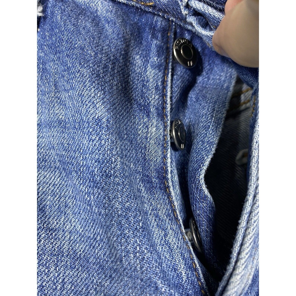 Pistola Women Charlie High Rise Straight Jeans 28 Raw Hem Button‎ Fly Blue Denim - Picture 6 of 10
